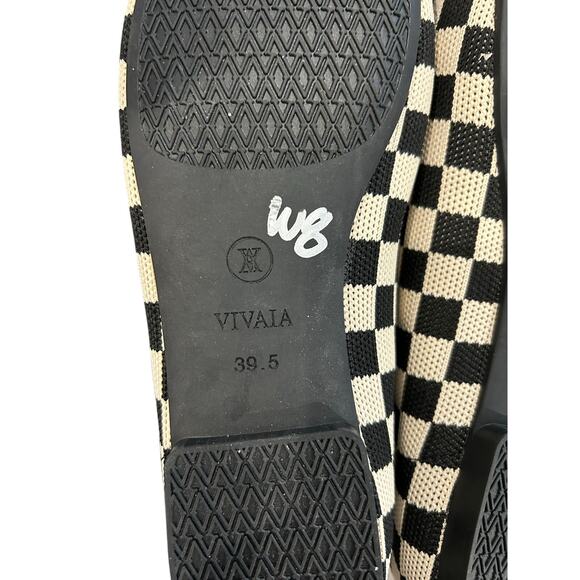 VIVAIA Margot 2.0 Square Toe V-Cut Flats Checker Print Size 39.5 - Picture 7 of 7